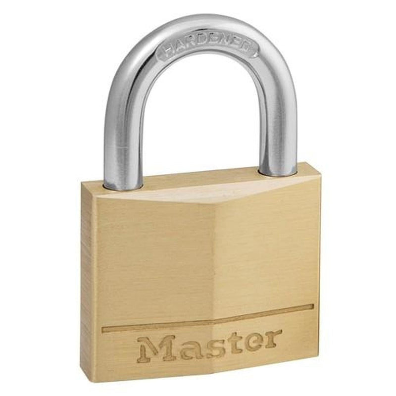 Masterlock Padlock Brass 40mm Steel Shackle Masterlock - UK Camping And Leisure