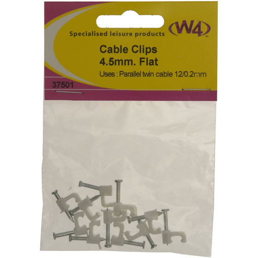 W4 Flat Cable Clips 45Mm (10) 37501 W4 - UK Camping And Leisure