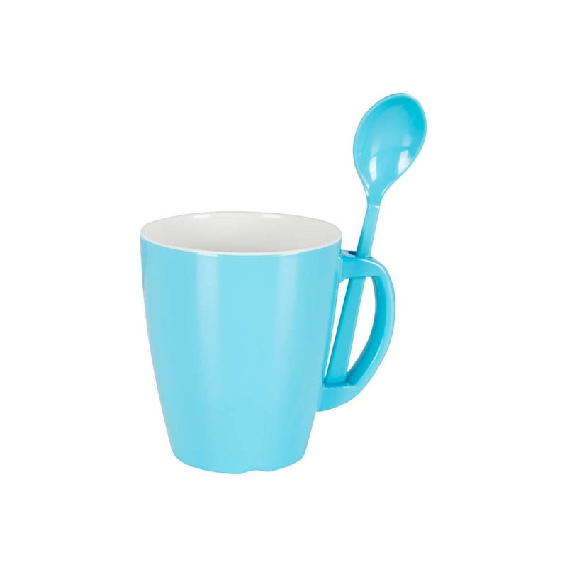Gimex Colour Line Mug With Spoon Rainbow 390ml 4 Pieces Gimex - UK Camping And Leisure