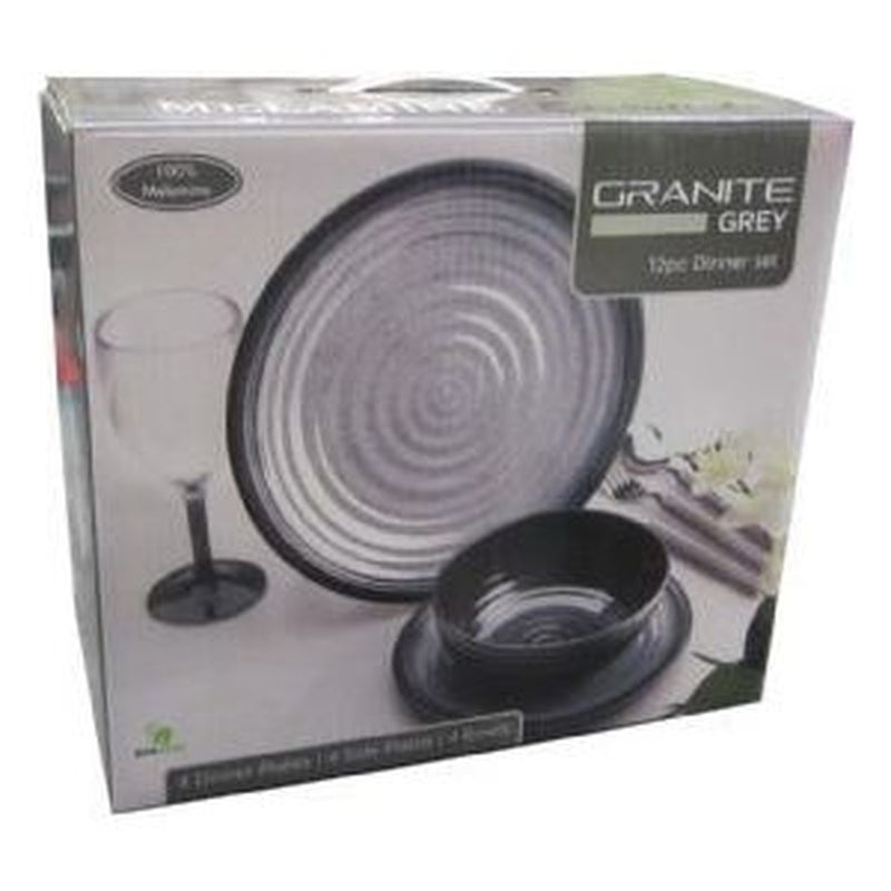 Granite Grey 12Pc Dinner Set GG0112 UK Camping And Leisure - UK Camping And Leisure