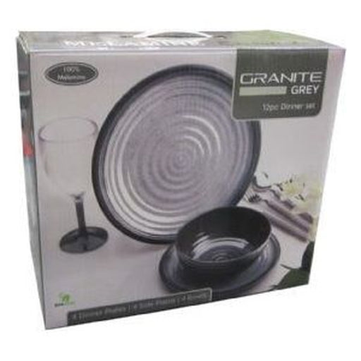 Granite Grey 12Pc Dinner Set GG0112 UK Camping And Leisure - UK Camping And Leisure