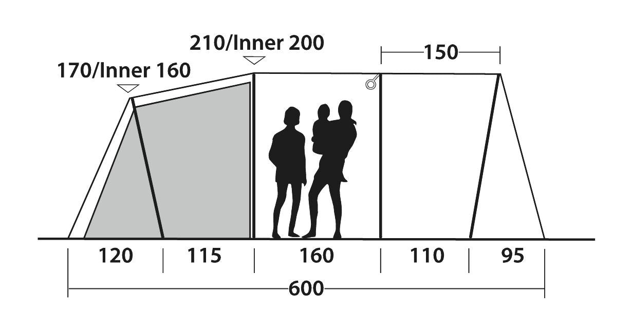 Outwell Rockwell 6 Pole Tent Blue 6 Person Outwell - UK Camping And Leisure