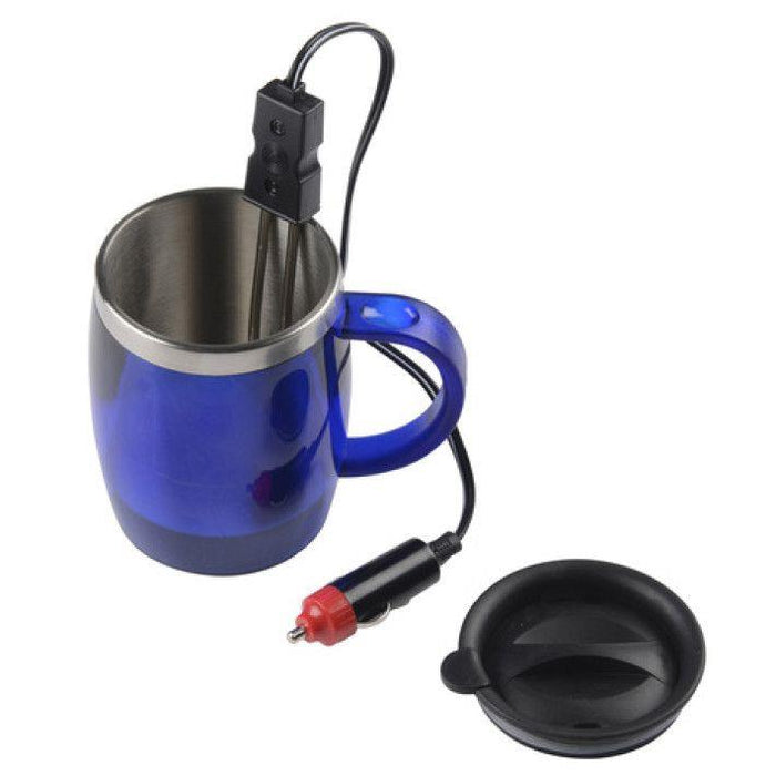 Stainless Steel Travel Mug with Lid & Immersion Heater – 24V | 350ml | 200W Allride - UK Camping And Leisure