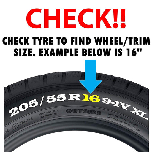 4 x 16" Alloy Look Black & Silver Deep Dish Motorhome Wheel Trims Hub Caps Vans Simply - UK Camping And Leisure