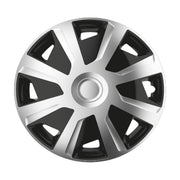 4 x 16" Alloy Look Black & Silver Deep Dish Motorhome Wheel Trims Hub Caps Vans Simply - UK Camping And Leisure