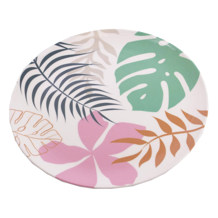 4 x Reusable Plastic Melamine Jungle Flowers 11" Dinner Plates for Camping Picnic Summit - UK Camping And Leisure