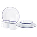 Bo-Camp Tableware Enamel 6 Pieces White/Blue Bo-Camp - UK Camping And Leisure