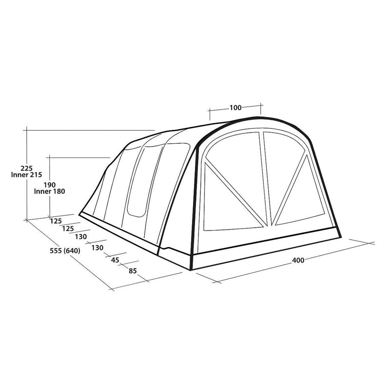 Outwell Florida 6 Air 6 Berth Five Room Tunnel Tent - View 22