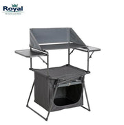 Royal Camping Kitchen Stand With Windshield And Storage Easy Up | lightweight, easy setup
