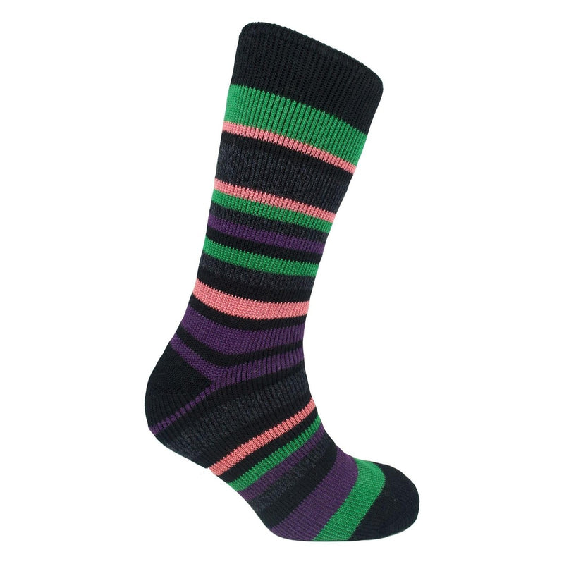 Ladies thermal insulated striped socks (assorted colours) 2628 UK Camping And Leisure - UK Camping And Leisure