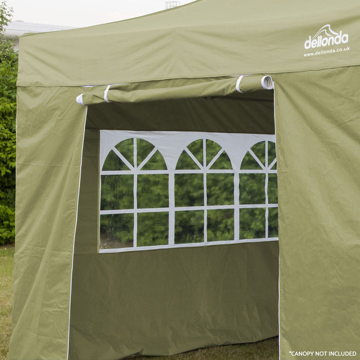 Dellonda Side Walls/Doors/Windows for Gazebo/Marquee Fits 2 x 2m Models - Beige Dellonda - UK Camping And Leisure