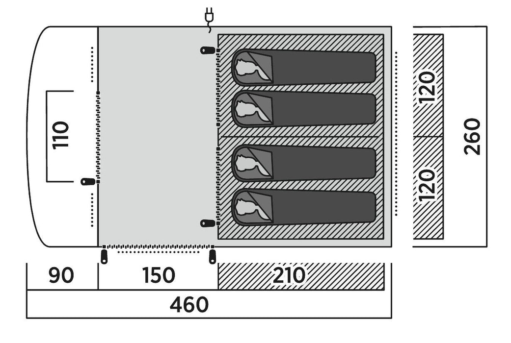 Easy Camp Skarvan 4 Pole Blue 4 Person Tent Easy Camp - UK Camping And Leisure