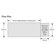 Sunncamp Casa Pole Volution Poled  Caravan Awning Size 13-18 - Image 4 of 4 | Awnings & Accessories > Awnings > Caravan Awnings | UK Camping and Leisure