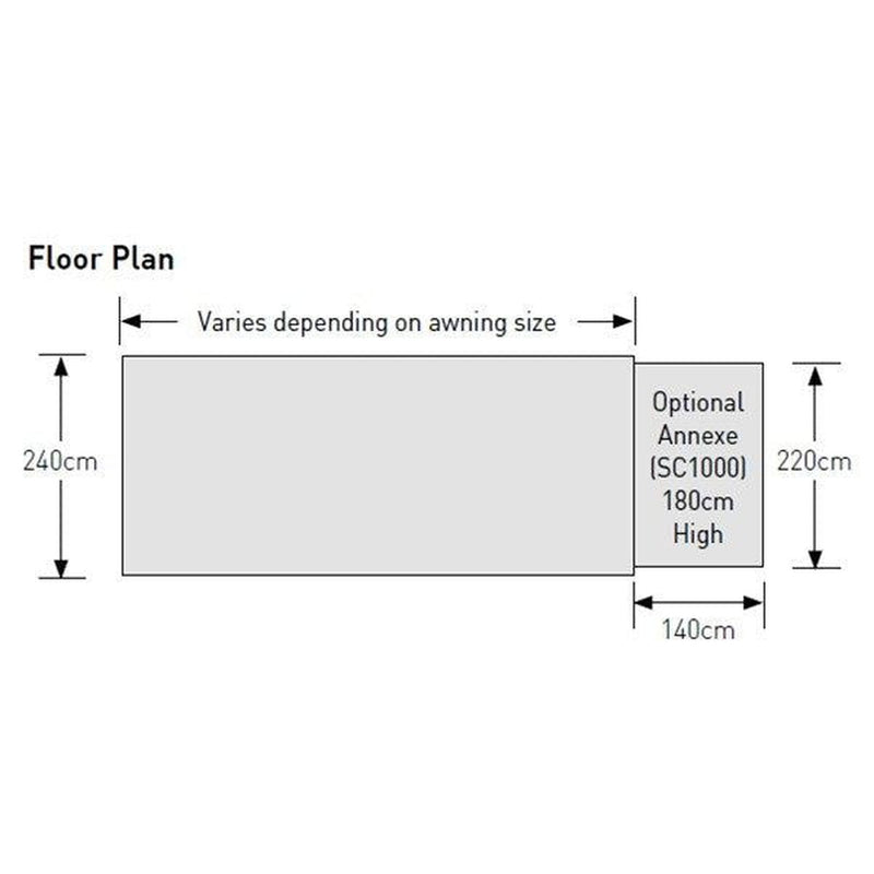 Sunncamp Casa Pole Volution Poled  Caravan Awning Size 13-18 - Image 4 of 4 | Awnings & Accessories > Awnings > Caravan Awnings | UK Camping and Leisure