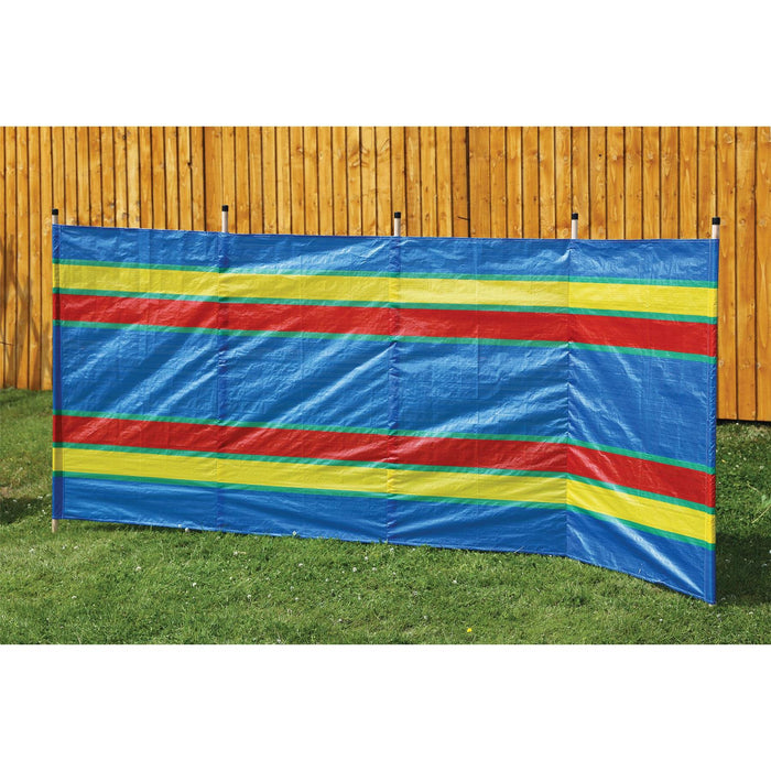 5 Pole Multicoloured Polythene Windbreak 1442 Quest - UK Camping And Leisure