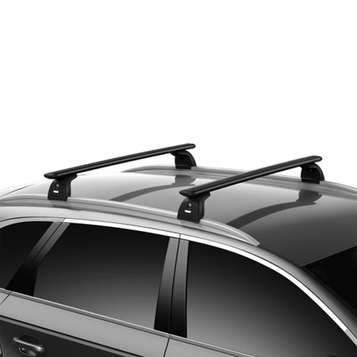 Thule WingBar Evo Roof Bars Black fits Opel Vectra 2003-2008 Estate 5-dr with Flush Rails Thule - UK Camping And Leisure