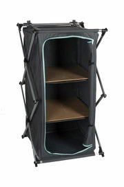 Camping Storage Cupboard Cabinet Folding Canvas Clothes Wardrobe 2 Shelves
