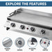 Dellonda 4 Burner Stainless Steel Portable Gas Plancha with Warming Rack 10kW Dellonda - UK Camping And Leisure