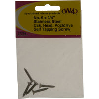MDS1203 W4 No 6 x 3/4in Stainless Steel Self Tapping Counter Sunk Screw 37734
