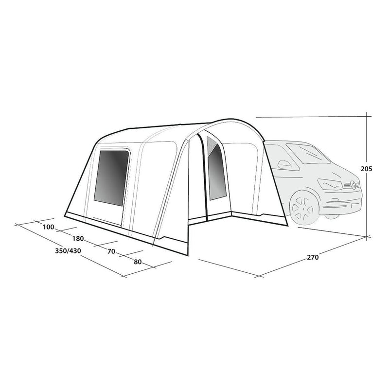 Outwell Talladega Driveaway Air Awning Grey Outwell - UK Camping And Leisure