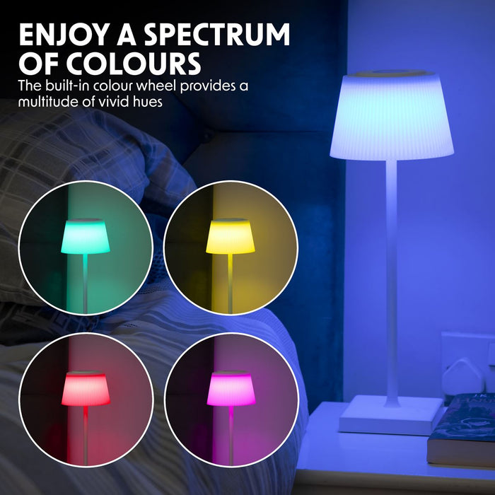 Dellonda Rechargeable Table Lamp for Home Office Restaurant RGB Colours Dellonda - UK Camping And Leisure