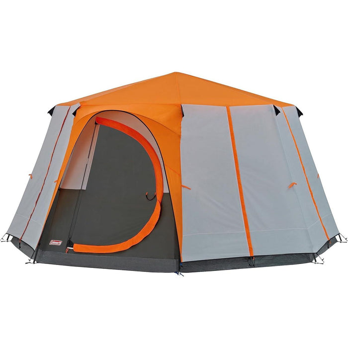 Coleman Cortes Octagon 8 Person Dome Glamping Yurt Camping Family Tent Orange