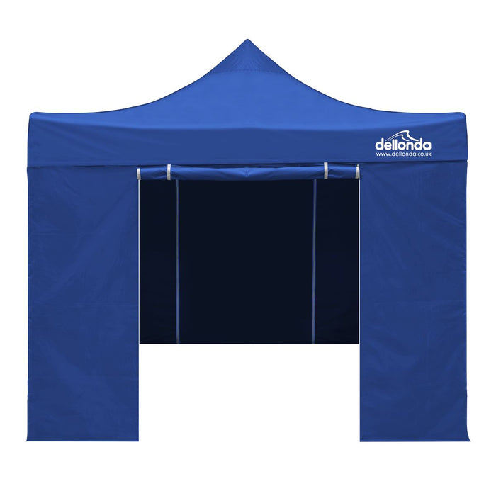 Dellonda 2x2m Pop-Up Gazebo & Side Walls  Carry Bag Rope Stakes & Weight Blue Dellonda - UK Camping And Leisure