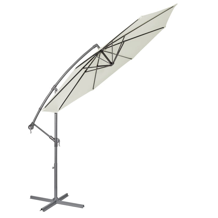 Dellonda Banana Parasol with Cover 3m - Cream DG265 Dellonda - UK Camping And Leisure