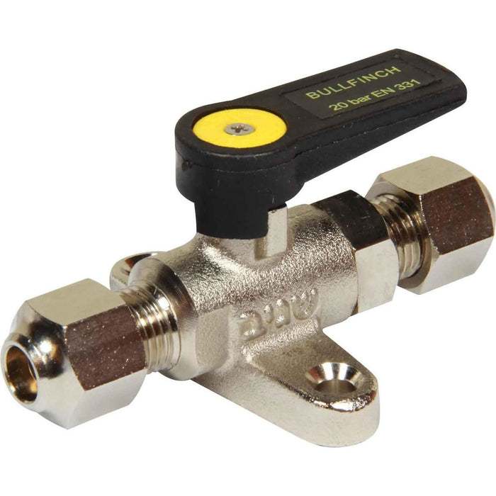 Gas 5/16" Compression Foot Mount Bullfinch Valve 3005OP Bullfinch - UK Camping And Leisure