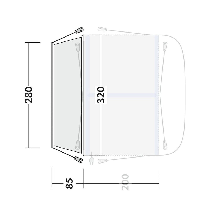 Outwell Mid/Tall Connection Park PowerAir Access zone 240-270cm - View 2