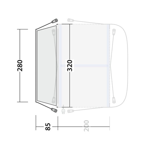 Outwell Mid/Tall Connection Park PowerAir Access zone 240-270cm - View 2