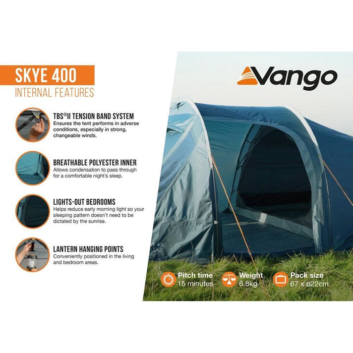 Vango Skye 500 Pole Deep Blue 5 Person Tent Vango - UK Camping And Leisure