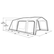 Outwell Lowa 6 Air 6 Berth Four Room Tunnel Tent - View 22