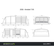 Outdoor Revolution Airedale 7.0S Air Tent 7 Berth Family Tent Inc Footprint - View 19