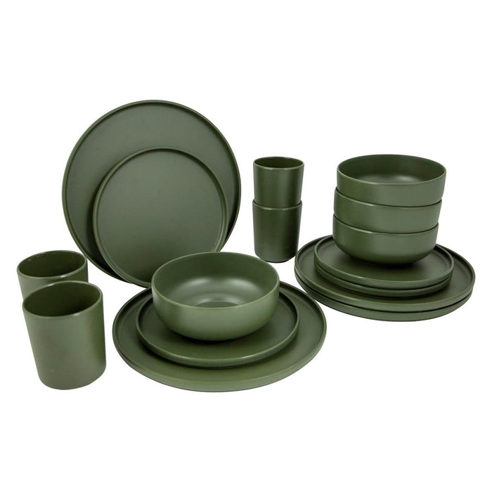 Bo-Camp Industrial Collection Tableware Patom 16 Pieces Green Bo-Camp - UK Camping And Leisure