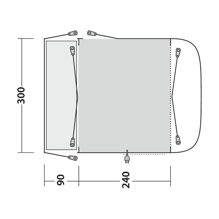 Outwell Waystone 240 Poled Driveaway Campervan Awning Outwell - UK Camping And Leisure