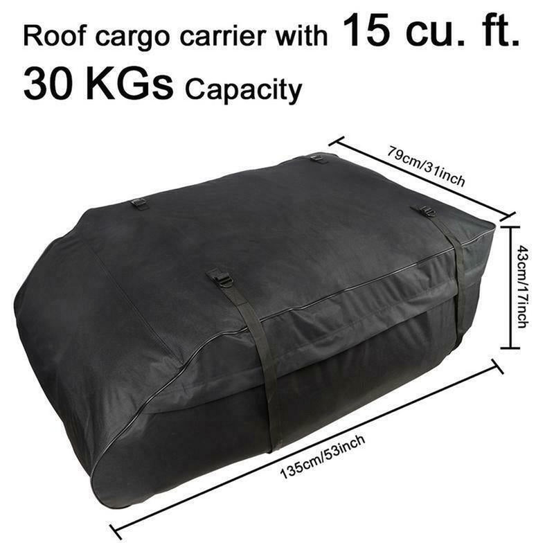 458 Litre Large Car Cargo Travel Rain Proof Roof Top Bag Storage Carrier Box Streetwize - UK Camping And Leisure