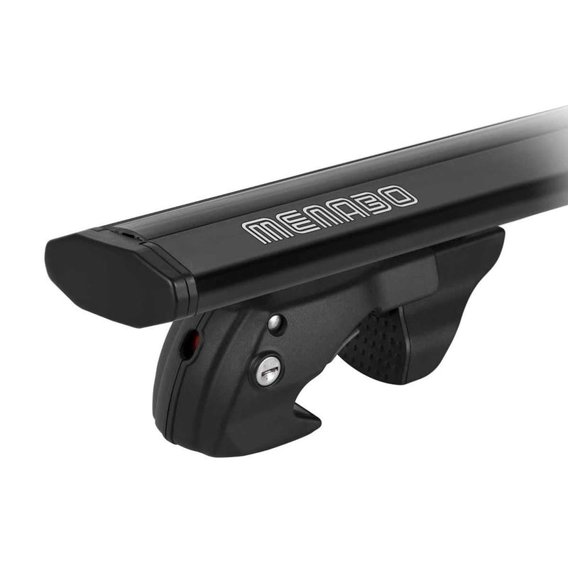 Menabo Jackson Black Raised Rail Roof Bars 1200mm (90kg Max.) Menabo - UK Camping And Leisure