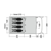 Outwell Birdland 4 TC 4 Berth Three Room Tunnel Tent - View 17