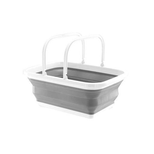 Via Mondo Collapsible Washing Basket 9L Grey | UK Camping and Leisure