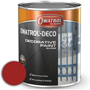 Owatrol Deco Anti Corrosive Gloss Paint (Red RAL 3001 750ml) for Metal Protecti Owatrol - UK Camping And Leisure