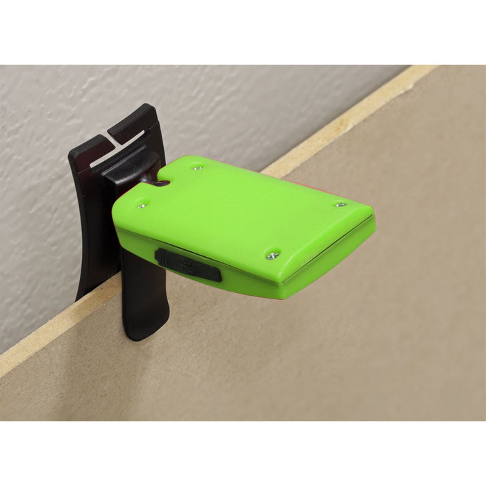 2W COB LED Rechargeable Head Torch Auto Sensor Cycling Front Rear Light Green Sealey - UK Camping And Leisure