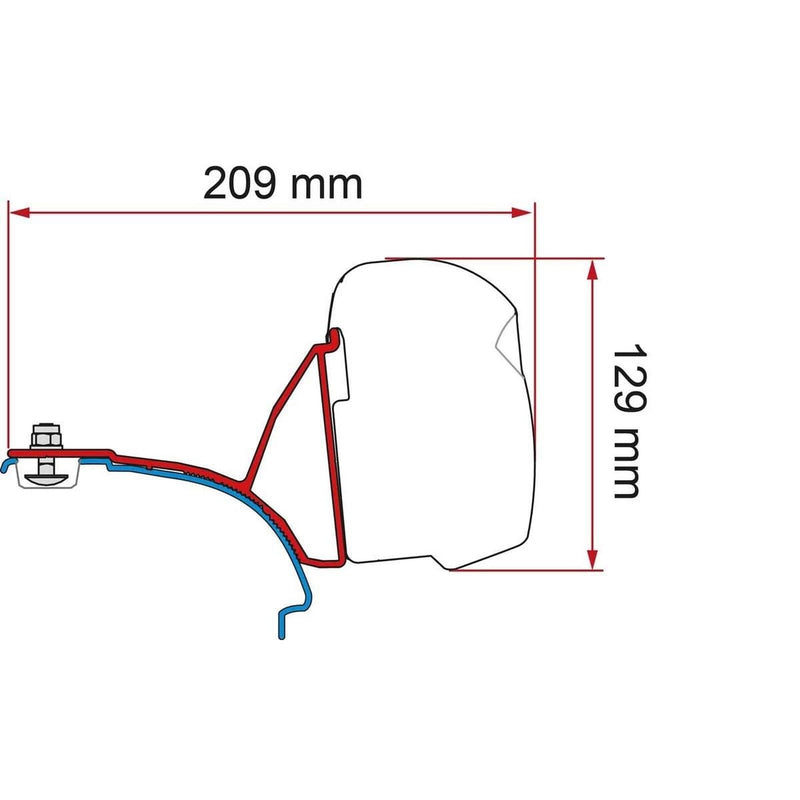 Fiamma VW T5/T6 Multivan Bracket Kit for F43 Awning LHD - Deep Black Fiamma - UK Camping And Leisure