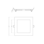 Square Recessed Lamp 170 X 170 - White Metal Body - 4000K - Image 2 of 2 | UK Camping and Leisure