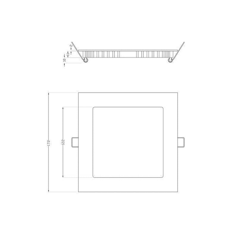 Square Recessed Lamp 170 X 170 - White Metal Body - 4000K - Image 2 of 2 | UK Camping and Leisure