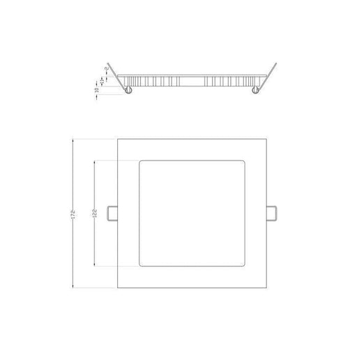 Square Recessed Lamp 170 X 170 - White Metal Body - 4000K - Image 2 of 2 | UK Camping and Leisure