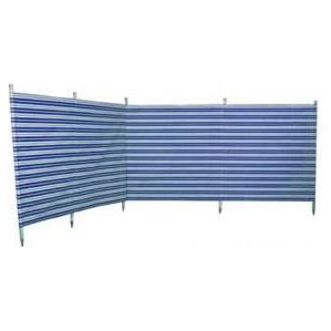 Blue Diamond Windbreak 5 Wooden Pole Canvas Navy Blue Stripe Caravan Camping 3.6M Blue Diamond - UK Camping And Leisure