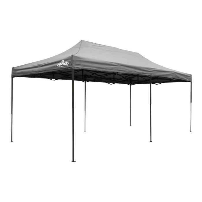 Dellonda 3x6m Pop-Up Gazebo Heavy Duty  Carry Bag Rope Stakes & Weight Grey Dellonda - UK Camping And Leisure