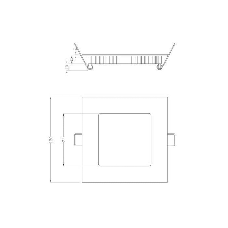 Square Recessed Lamp 120 X 120  White Metal Body - 4000K - Image 2 of 2 | UK Camping and Leisure