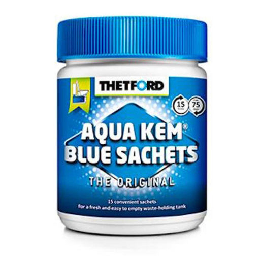 Aqua Kem Blue Toilet Sachets Tub of 15 Thetford - UK Camping And Leisure
